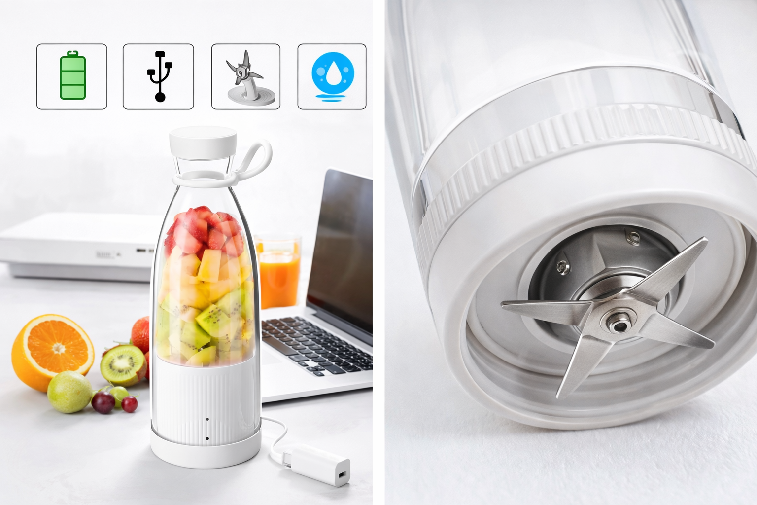 Portable Mini Juicer Blender (USB Rechargeabl